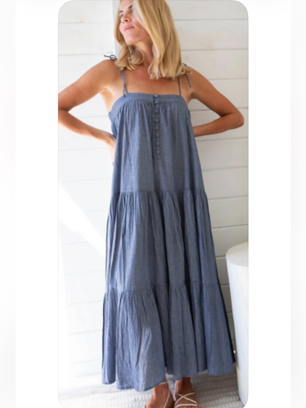 NEW Marea by Liz Joy Camille dress. Chambray Blue. M. NWT